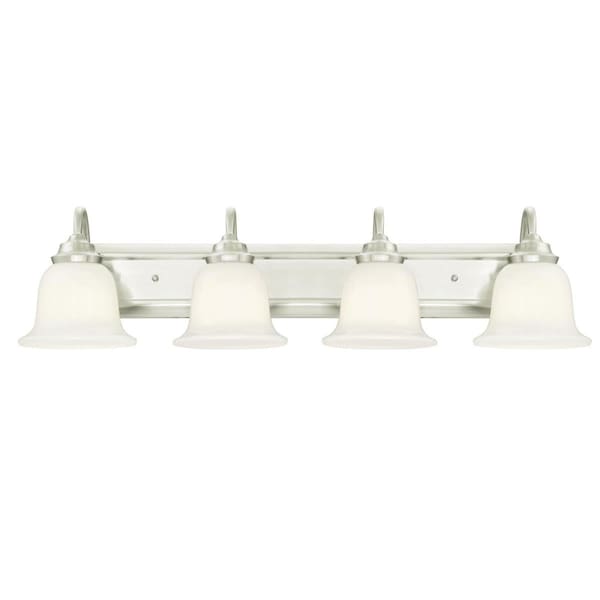 Westinghouse Fixture Wall UnMount 60W 4-Light Harwell, Brushed Nickel White Opal Glass 6301900 - main